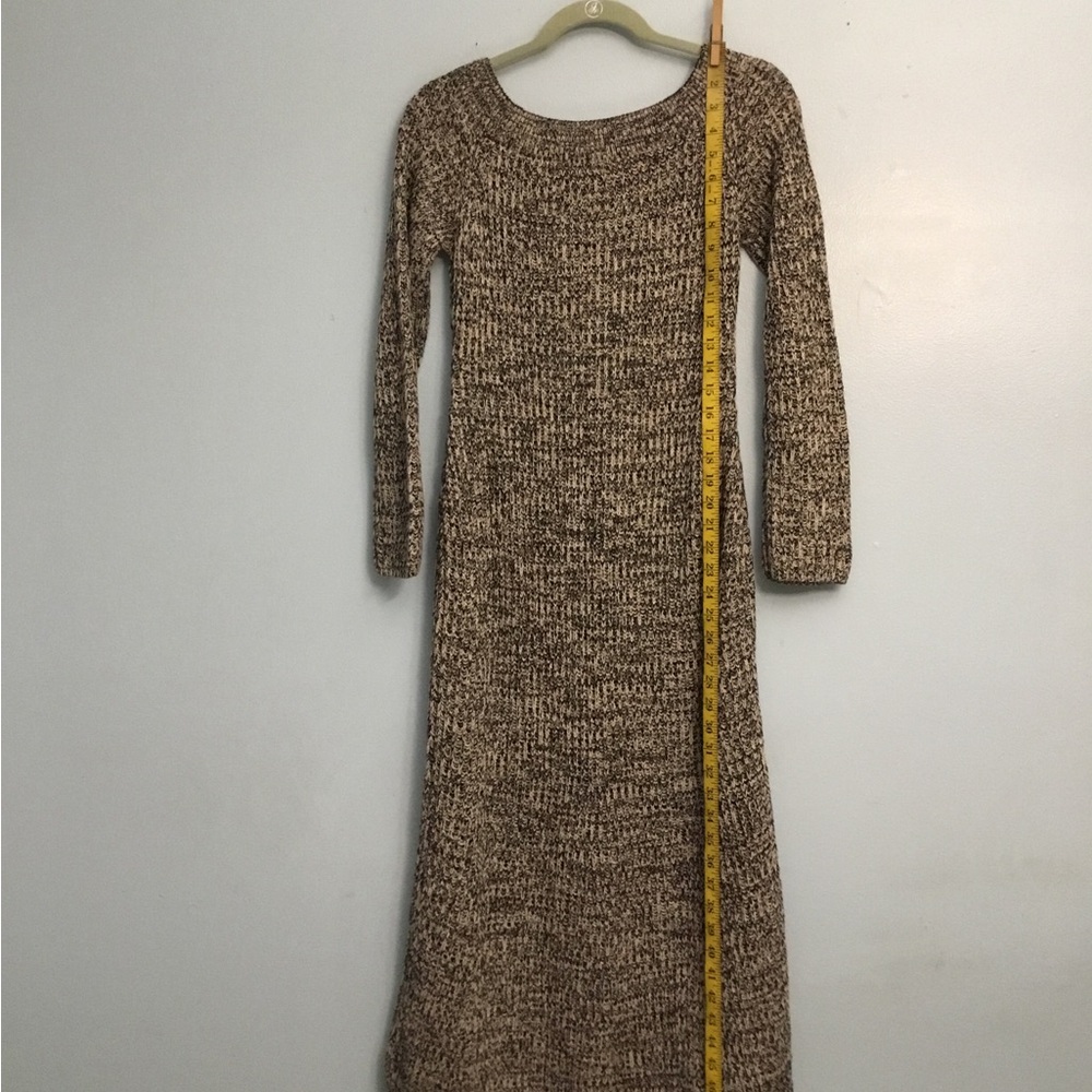 H&M Textured Tan Long Sleeve Dress - Picture 6 of 12